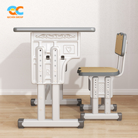Bureau en bois dur massif écologique de qualité supérieure Table et chaises en bois d'inspiration moderne pour enfants Bureau pour enfants réglable en croissance