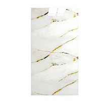 Plaque PVC 1220 effet marbre brillant et cristal de carbone, moderne, étanche, motif floral géométrique, pour mur de fond TV, usage domestique et bureautique