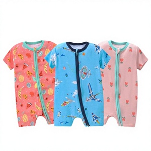 2024 New Arrival Growprint 100% Soft Baby Cotton Romper <b>Animal</b> <b>Pattern</b> Bodysuit with Snap Button Closure Summer ODM Supply - Product Image 3
