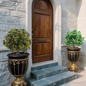 RUOPEI PZD-1-59 bola Topiary pohon UV rumput buatan PE tahan UV & kerucut Cedar Semak ramah lingkungan lonjakan tanah jalan - Product Image 2