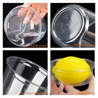 Bol rond jetable en plastique PET transparent avec couvercle dôme, personnalisable avec logo, 117 mm, 8/12/14/16/24/32 oz, pour salade de fruits, desserts et açaï