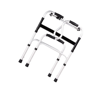 Chaoyi Aluminum Alloy <b>Walker</b> Adjustable Height Foldable Four Legged Walking Aid For <b>Elderly</b> Mobility Support - Product Image 1