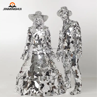 Costume de robot à LED unisexe, miroir de veste lumineux à la mode pour adultes pour l'obtention du diplôme, performance de danse sur scène de Noël