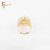 Bijoux de mode FJ Fallon, bagues en filigrane plaquées or 14 carats, base en laiton