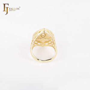 Anéis de Moda FJ Fallon em Filigrana, Revestidos em Ouro 14K, Base de Latão - Product Image 4
