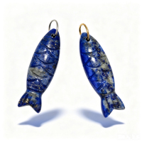 Pendentifs breloques en pierres précieuses mélangées (Onyx, Œil de tigre, Lapis-lazuli, Améthyste) en forme de poisson Koi pour la fabrication de bijoux, colliers et fournitures de loisirs créatifs DIY