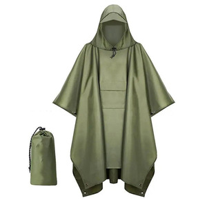 Lightweight <strong>Breathable</strong> Waterproof Poncho Waterproof Outdoor Camping Rain Cape <strong>Raincoat</strong> 3-in-1 Rain Coat for Outdoor Shading - Product Image 1