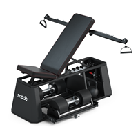 Snode Banc de musculation FID pliable 4-en-1 réglable et durable avec compartiment à haltères intégré pour appartement et salle de sport