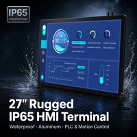 Terminal de travail HMI PLC multipoint tout-en-un tactile intégré robuste en aluminium étanche IP65 de 27 pouces