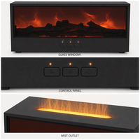 Diffuseur d'arômes ODIS pour cheminée, ultrasonique, flamme simulée 3D, humidificateur à brume froide, huile essentielle, veilleuse pour la maison, la chambre à coucher