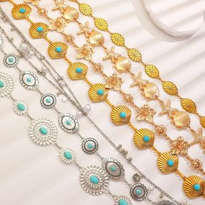 Chaînes de taille <span class=keywords><strong>en</strong></span> métal bohème tendance, <span class=keywords><strong>ceinture</strong></span> <span class=keywords><strong>en</strong></span> métal, bijoux <span class=keywords><strong>en</strong></span> métal pour robe de femme, chaînes dorées pour la taille, <span class=keywords><strong>ceinture</strong></span> pour le corps - Product Image 4