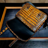 Exotique de haute qualité hommes véritable patine Nil crocodile cuir Messenger sac de luxe vraie peau sac à bandoulière