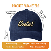 Gorra Heycap Estilo Vintage con Logotipo Personalizado, Gorra de Conductor de Pana y Algodón, Parche Bordado en 3D, Gorra Deportiva de Béisbol de 6 Paneles, de Alta Calidad