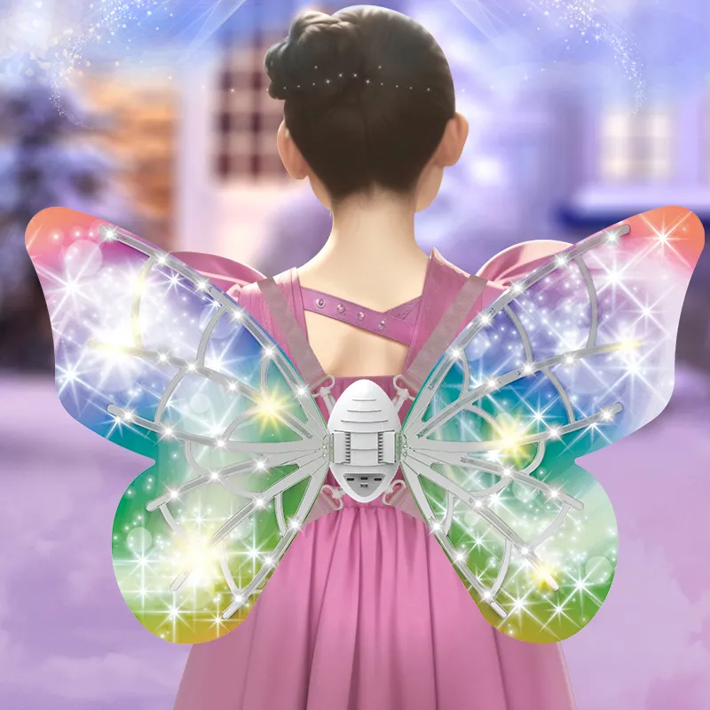 wholesale simulated butterfly swing moving light up butterfly wings girls dress up electric led fairy butterfly wings