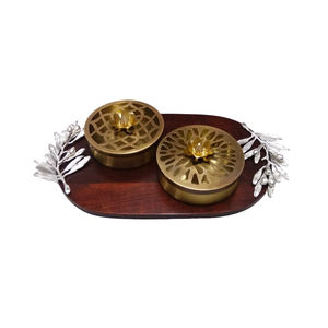 Bandeja de madera con tarro de galletas - Product Image 1