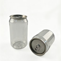 Bouteilles en plastique PET avec bouchon en aluminium de qualité alimentaire personnalisables, contenants vides pour l'emballage de soda, de jus, de bière et d'eau purifiée
