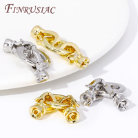 Connecteurs en laiton plaqué or 18 carats avec fermoirs ronds en perles pour la fabrication de bracelets et colliers DIY, accessoires et fournitures de bijouterie