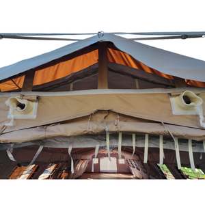 Grande tente d'été de qualité militaire, imperméable, en bâche Oxford PVC, beige désert, robuste, 80 m², pour 40 personnes, une chambre - Product Image 5