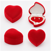Boîte à bijoux élégante en nylon, faite à la main, personnalisée, imprimée en flocage, en forme de cœur, pour l'emballage de bagues de mariage, de boucles d'oreilles et de colliers, tendance