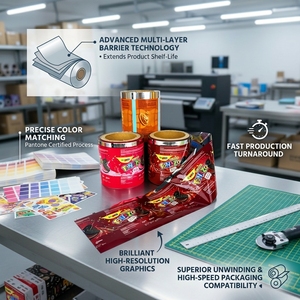 Rouleau <span class=keywords><strong>de</strong></span> <span class=keywords><strong>film</strong></span> plastique personnalisé pour emballages alimentaires, étanche, souple, recyclable, thermoscellable, <span class=keywords><strong>film</strong></span> PET laminé flexible pour l'alimentation - Product Image 1