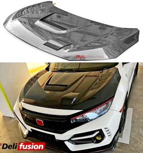 คาร์บอนไฟเบอร์เครื่องดูดควันแบบหลายช่องที่ได้รับการอัปเกรดสำหรับ Honda '17 Civic Type R FK8 JS สไตล์ hatchback (ฝาครอบฟัก5ประตูเท่านั้น)