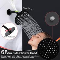 Système de douche Honajo, robinet déviateur 4 voies, douchette à main 2 fonctions, jets latéraux, kit de douche mural noir, garantie 5 ans