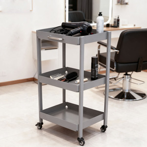 Modern Stainless Steel 3 Tier Salon Small <b>Tool</b> Car Luxury Barber Shop Furniture <b>Trolleys</b> for Beauty Salon with Wheels - Product Image 3