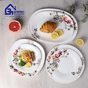 Luxo 6 pcs/set opala vidro talheres preço de fábrica opala vidro placa de luxo jantar personalizado para peixe carne prato serviço