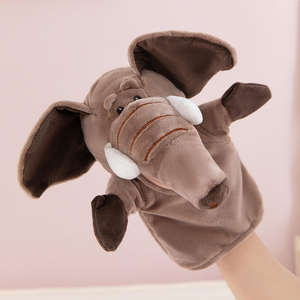 Yumuşak Rahatlatıcı Fil Kuklası Ağız Açma Tasarımlı Stres Giderici Anaokulu Öğretim Malzemeleri El Kuklası Peluş Oyuncak - Product Image 1
