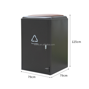 240L Commercial Metal Litter Bin Classified Waste Bins Galvanized <strong>Trash</strong> Bin Recycling Street Outdoor <strong>Trash</strong> <strong>Can</strong> for Restaurant - Product Image 6