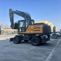 Excavator Hidrolik Roda 18 Ton Mesin Cu.m.min.s Pompa K.aw.a.sa.ki Kapasitas Bucket 0.8m untuk Konstruksi Jalan Efisiensi Tinggi
