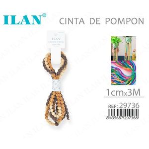 ริบบิ้นไอแลน ปอมปอม 1 ซม.x3 ม. หลากสี สำหรับงานประดิษฐ์ - Product Image 1