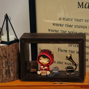 עבודת יד דו צדדית כפולה עץ תיבת תמונה מסגרת עיצוב מרובעים מודרני עיצוב מרובע plexiglass - Product Image 5