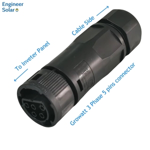Connecteur étanche Devalan mâle/femelle PC 5 broches triphasé pour système solaire Growatt EG4 Solaredge <span class=keywords><strong>Enphase</strong></span> GoodWe Solis Battery - Product Image 4