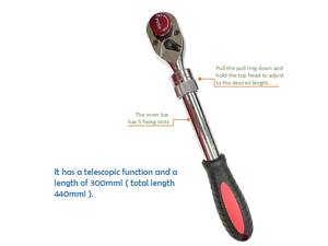 Llave de trinquete telescópica manual de liberación rápida de 72 dientes con mango de plástico de 1/2 pulgada para reparación de automóviles - Product Image 4