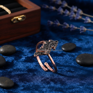 Seahorse Design Black Zircon Stone Turkish Wholesale Handcrafted 925 <b>Sterling</b> <b>Adjustable</b> <b>Silver</b> Jewellery <b>Ring</b> - Product Image 3