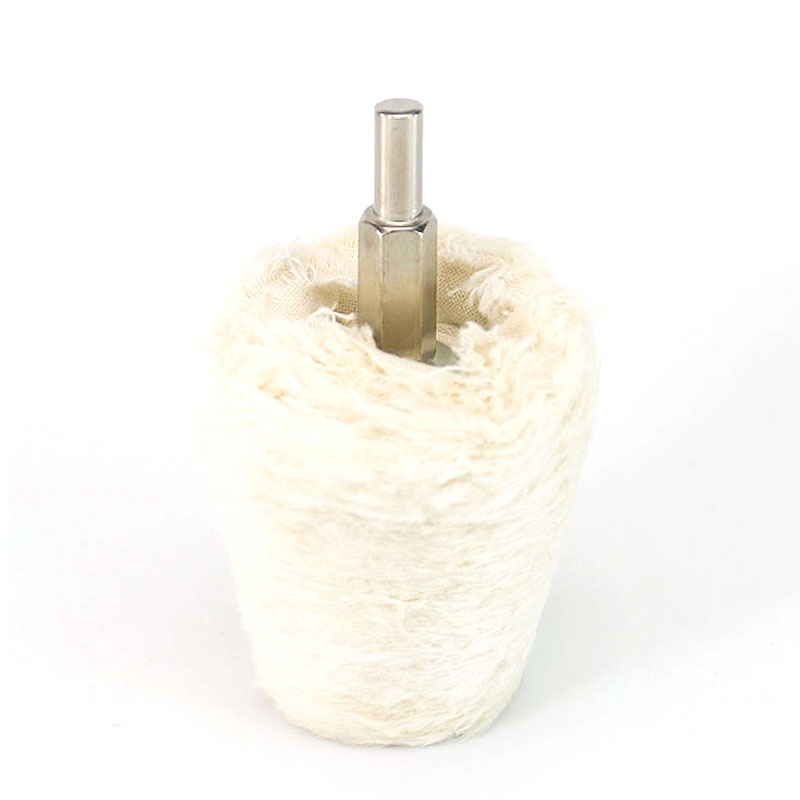 Cotton Polishing Disc Cloth Cotton White Flannel Cone Column With 1/4 inch Surface Polishing Pad