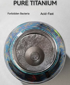 650ml doublelayer Titan phích nước chai rò rỉ có thể khóa nắp cách nhiệt cốc nước đá tinh thể đẹp cao cấp thể thao cốc - Product Image 3