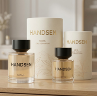 Flacon de parfum rond 30ml 50ml 100ml avec couvercle noir mat, conteneur vide pour parfum, impression de logo personnalisé, fournisseur OEM, marque privée
