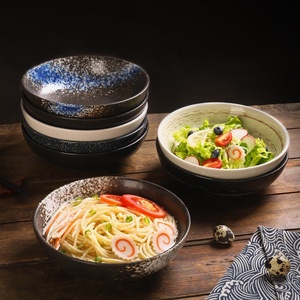 Tazones Redondos de Porcelana Estilo Japonés, Aptos para Microondas, Diseño Retro de Lujo Ligero para <span class=keywords><strong>Restaurante</strong></span> y Uso Doméstico, para Sopa de Fideos y Repostería - Product Image 2