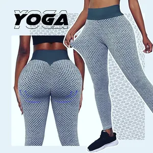 Tiktok-pantalones de Yoga para mujer, mallas deportivas de cintura alta, mallas de entrenamiento con elevación de trasero