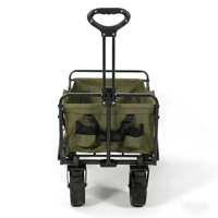 Chariot de transport pliable à quatre roues pour les courses en plein air, les pique-niques et le camping