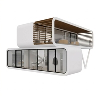 Module d'habitation modulaire extérieur en panneaux composites d'aluminium, type capsule, pour séjour résidentiel, hébergement touristique et voyage transfrontalier