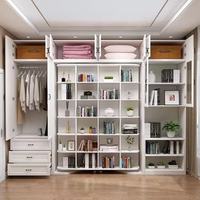 Combinaison de lit pliant invisible rotatif en bois armoires de garde-robe multifonctionnelles bureau bibliothèque mur lit escamotable