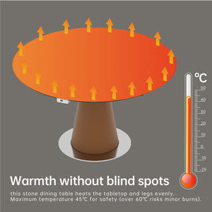 Table à manger chauffante moderne en graphène, table en pierre d'ardoise à chauffage rapide pour salle à manger - Product Image 2