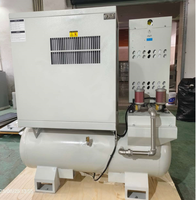 Compresseur d'air à spirale sans huile YiBang 3.7KW 380L/min 8bar 380V, quatre-en-un avec sécheur par adsorption, réservoir 200L, aimant permanent