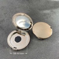 LZ Pack 100 pièces Boîtier compact de luxe rond doré métallique de 59 mm pour poudre pressée et blush, personnalisable
