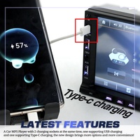 Dernier modèle de radio 2DIN avec port de charge Type-C, écran tactile 7 pouces, lecteur MP5, autoradio manuel, fabricants d'autoradios