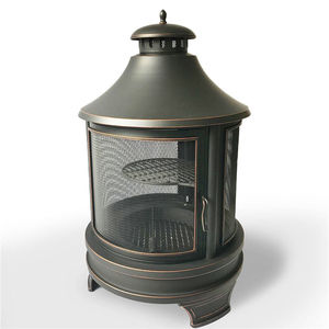 Ur-Health Pozo de fuego portátil <span class=keywords><strong>para</strong></span> exteriores con parrilla de cocina extraíble <span class=keywords><strong>Chimenea</strong></span> de pagoda de madera redonda <span class=keywords><strong>para</strong></span> acampar y usar en el jardín - Product Image 6