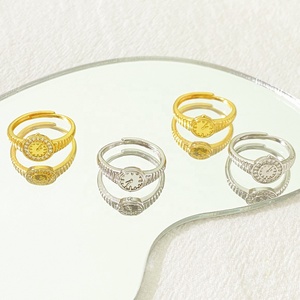 Mini <span class=keywords><strong>orologio</strong></span> Gemstone <span class=keywords><strong>orologio</strong></span> <span class=keywords><strong>anello</strong></span> <span class=keywords><strong>da</strong></span> <span class=keywords><strong>dito</strong></span> regolabile diamanti anelli d'oro - Product Image 2